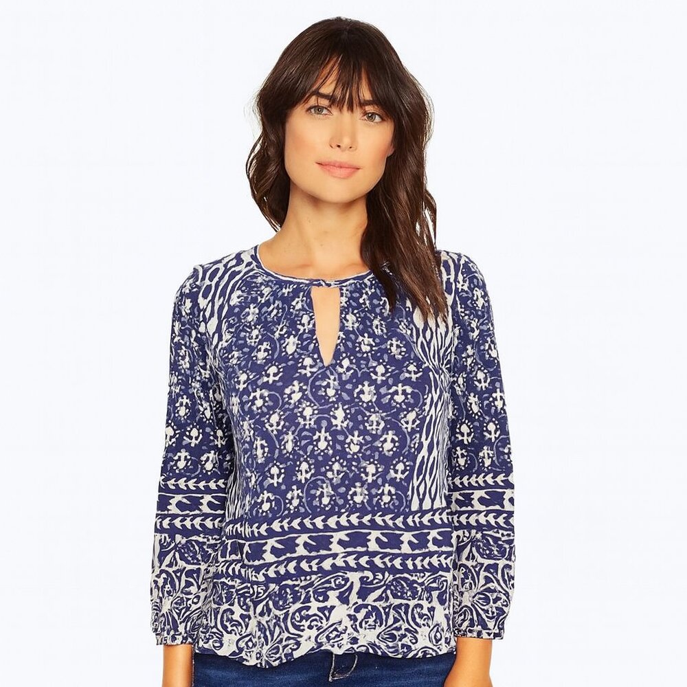 Lucky Brand Shibori Print Tunic Top Size XS